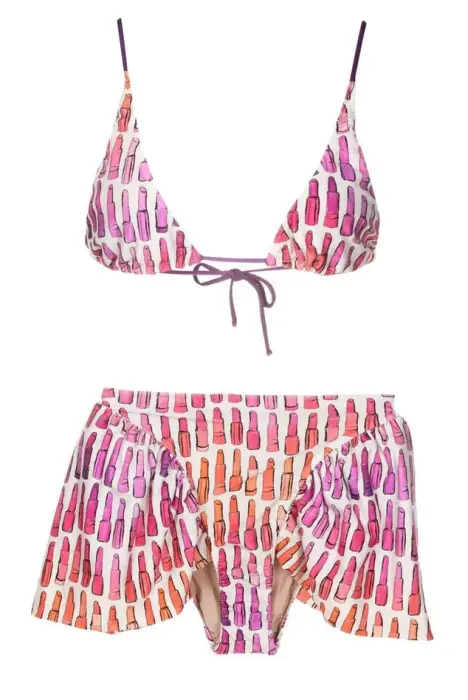 ADRIANA DEGREAS KUPAĆI LIPSTICK HIGH-WAISTED FRILLED