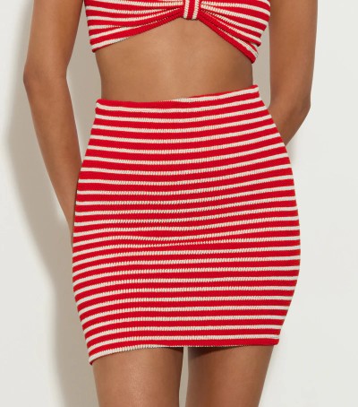 HUNZA MINI SKIRT RED/WHITE